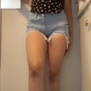 Ripped Denim Shorts